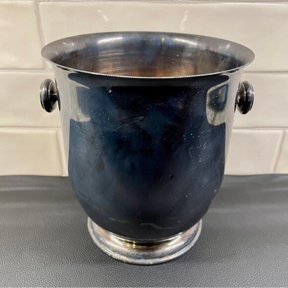 Italy Silverplate Champagne Bucket Vintage Wine Cooler Ice Bucket - Picture 3 of 16